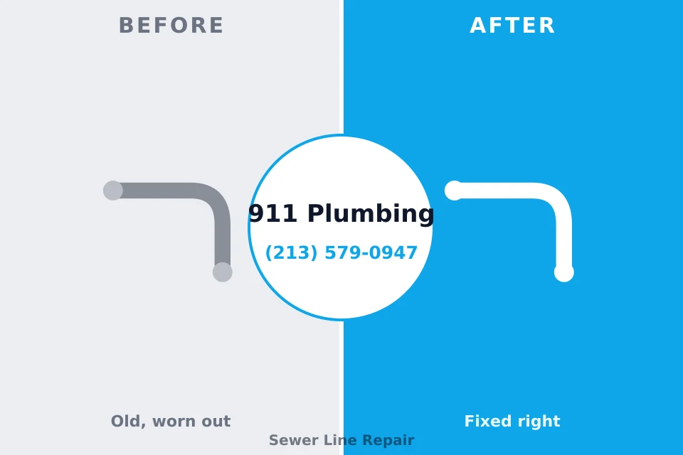 Before and after: plumbing repair Rancho Santa Margarita, CA